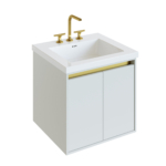 White Matte with Satin Brass