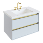 White Matte with Satin Brass