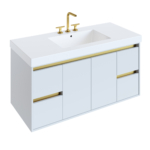 White Matte with Satin Brass