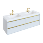 White Matte with Satin Brass